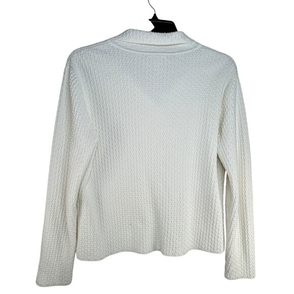 Talbots Double Breasted Sweater Cardigan Jacket Ivory Cream Women's Size M - Picture 4 of 6